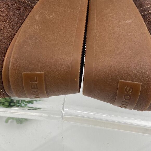 New Sorel Toronto Mid Wedge Bootie Leather Brass Buckle  -Brown size 9 - Picture 12 of 13